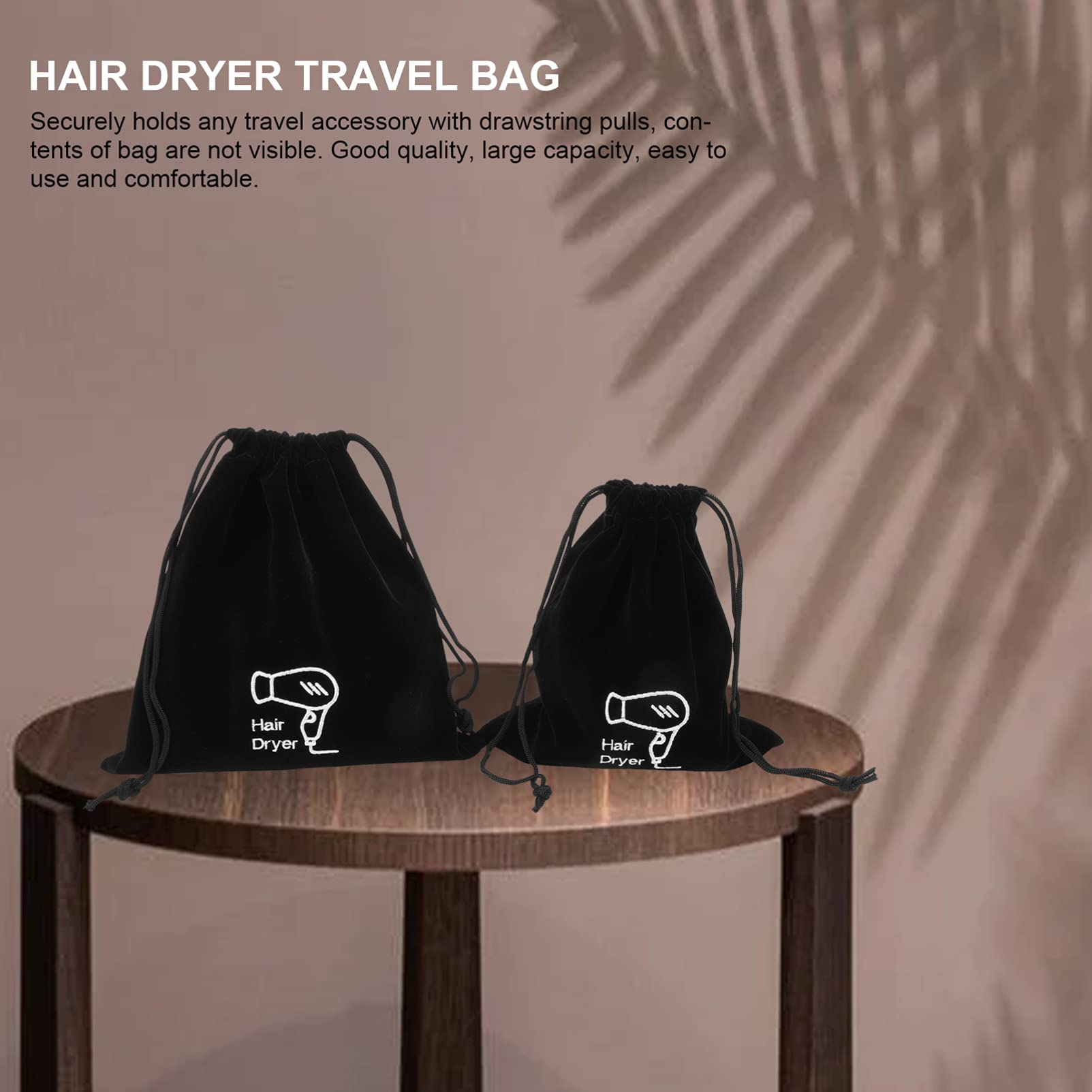 2-Pack Cotton Drawstring Storage Bags for Hair Dryer & Travel Accessories | Dustproof Hair Blower Organizer | Perfect for Travel, Gym & Home Storage