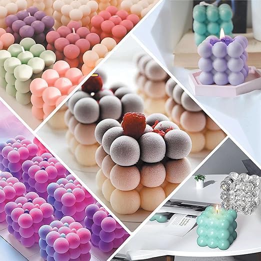 Radiance Store Silicone Bubble & Rainbow Candle Mold Set - DIY Pillar Candle, Epoxy Resin Molds for Lotion Bars, Bath Bombs, Clay Crafts - Perfect for Home Decor, Wedding Centerpieces & Spa Gift Making