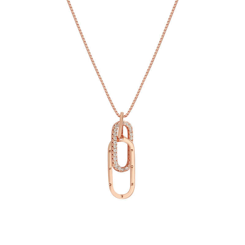 Rose Gold Friendship Necklace with Interlocking Buckle - Matching Best Friend Jewelry Gift for Women | Perfect for Anniversaries, Birthdays & Valentine's Day