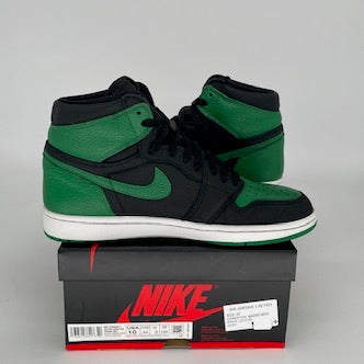 AIR JORDAN 1 Retro High OG Pine Green Black Men's Basketball Shoes Size 10 (555088-030) - Perfect for Sneaker Collectors & Streetwear Fashion