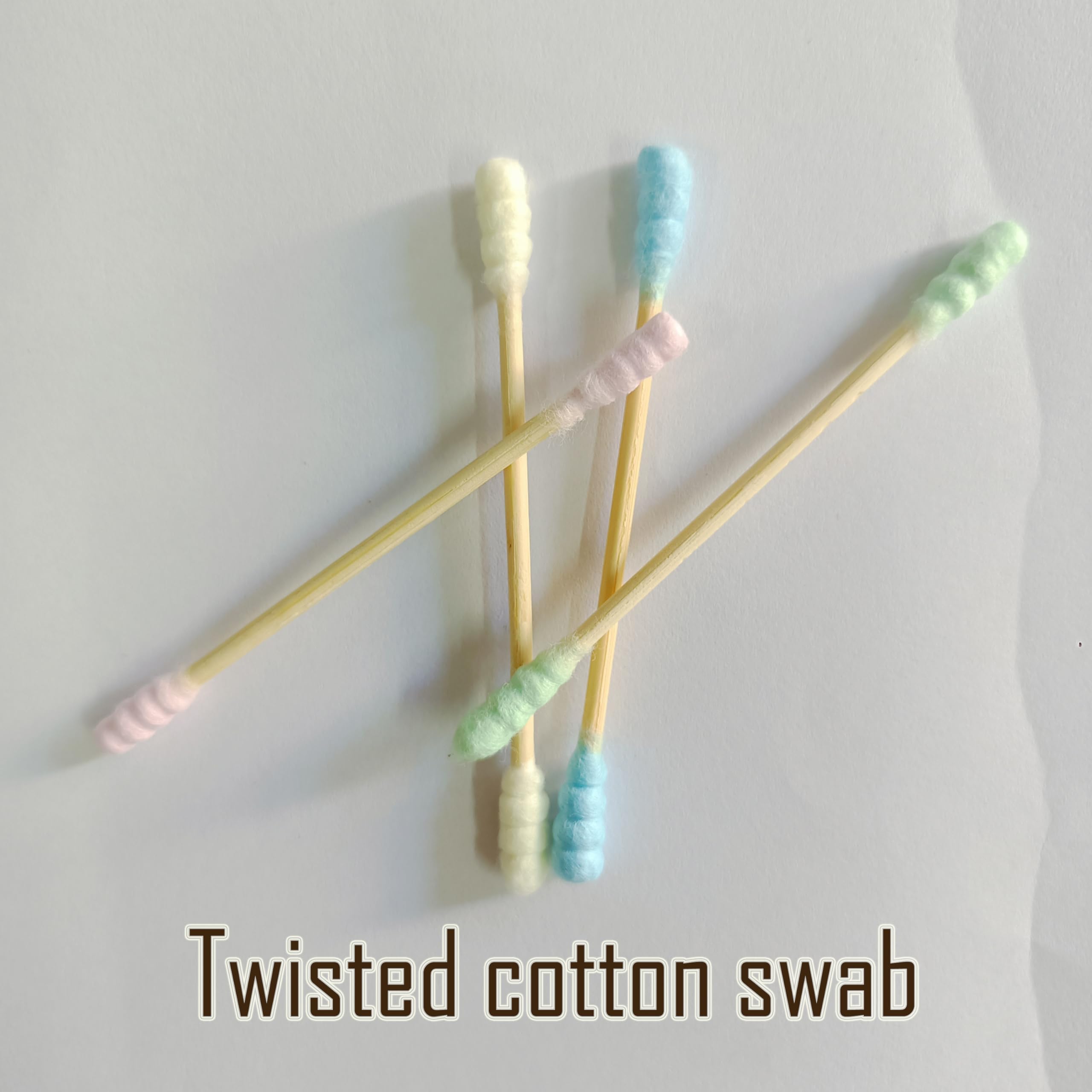 VOXBIT 200pcs Disposable Bamboo Cotton Swabs - Eco-Friendly Wooden Sticks with Soft Cotton Tips for Ear Cleaning, Makeup, First Aid & Beauty Care (200pc/Box) | Perfect for Home, Travel & Salon Use