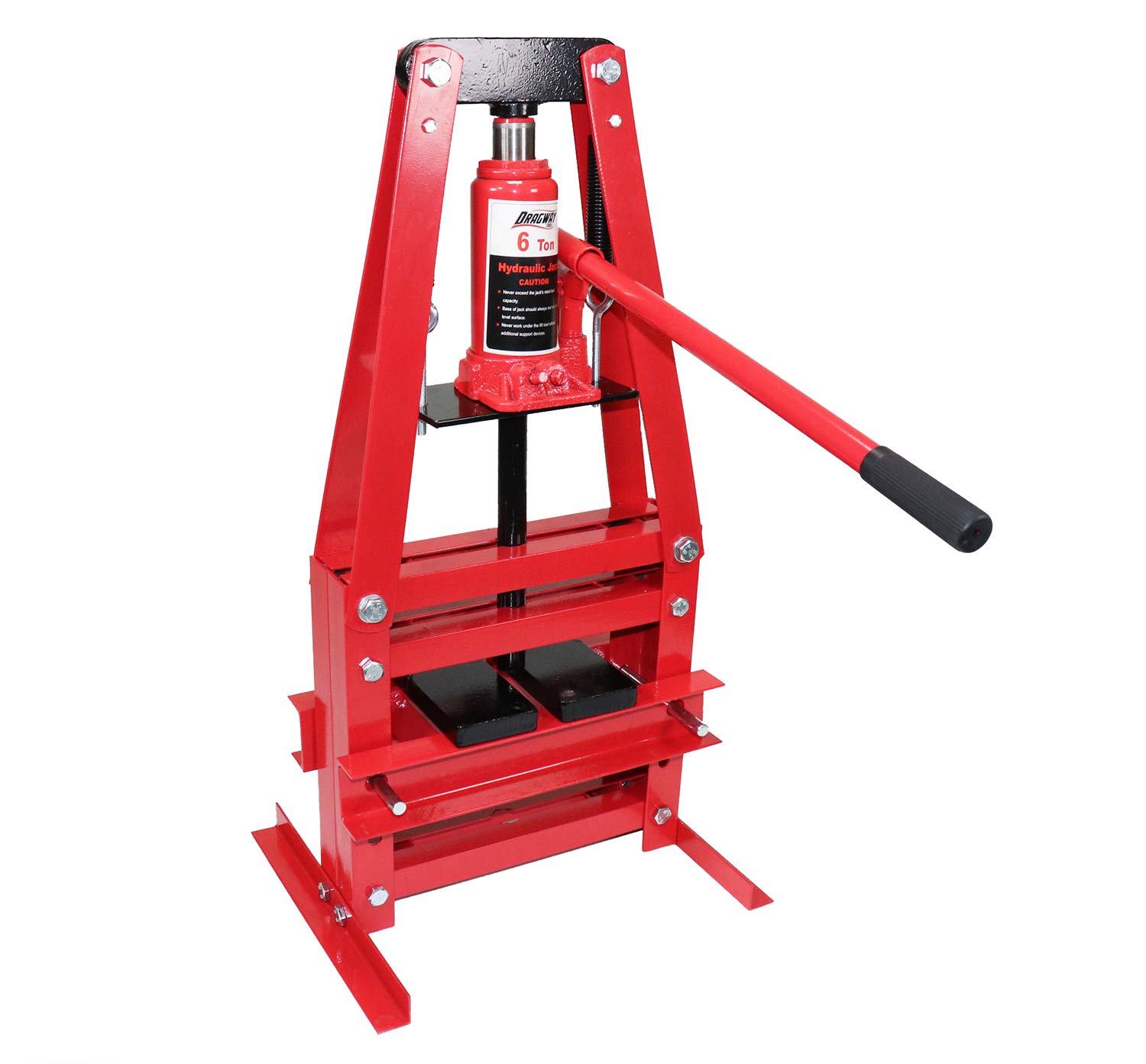 6-Ton Benchtop Hydraulic A-Frame Shop Press with Press Plates - Heavy Duty Metalworking, Bearing Removal & Automotive Repair Tool for Home Garage & Workshop