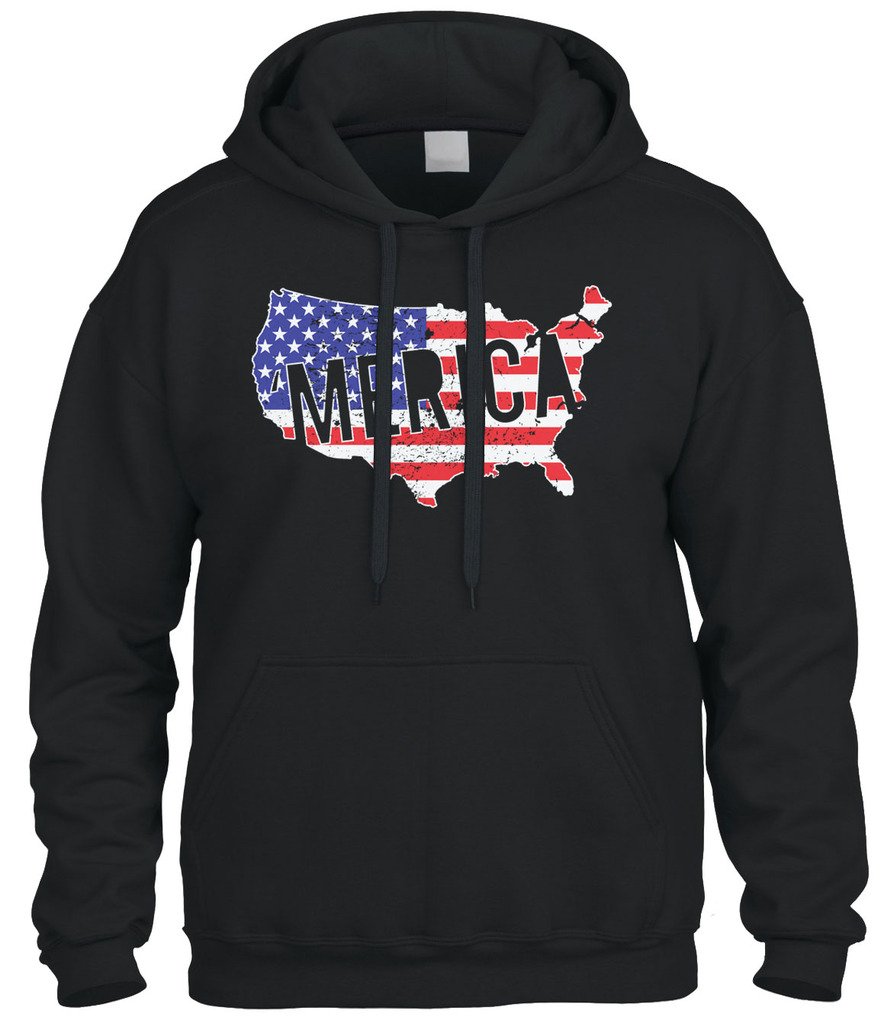 USA Flag Patriotic Hoodie - Cybertela American Flag Sweatshirt for Men & Women - Comfortable Pullover for 4th of July, Veterans Day & Outdoor Activities