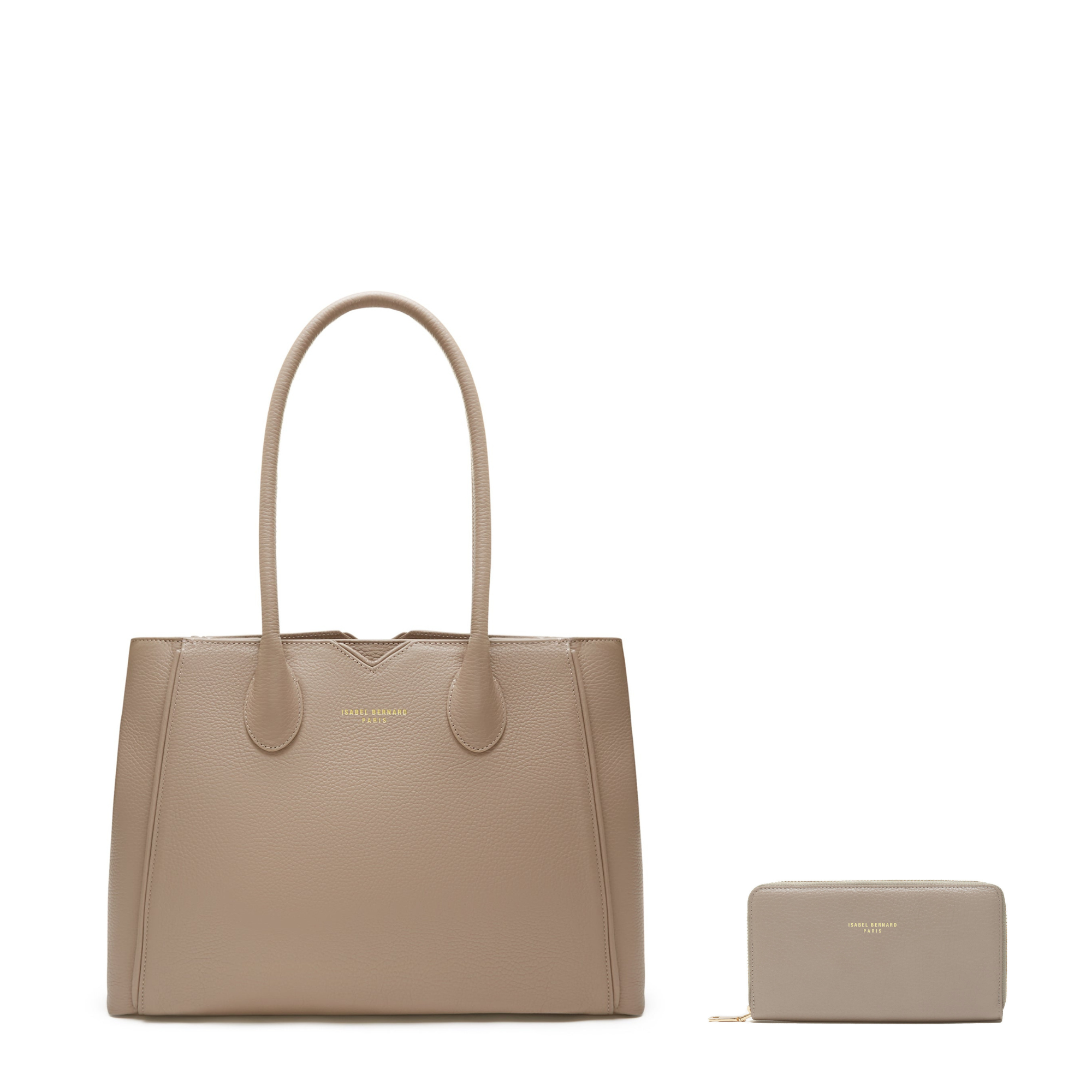 Isabel Taupe Calfskin Leather Handbag and Wallet Set for Women - Elegant Gift for Mother's Day, Birthday, or Anniversary - Perfect for Work, Travel, and Everyday Use