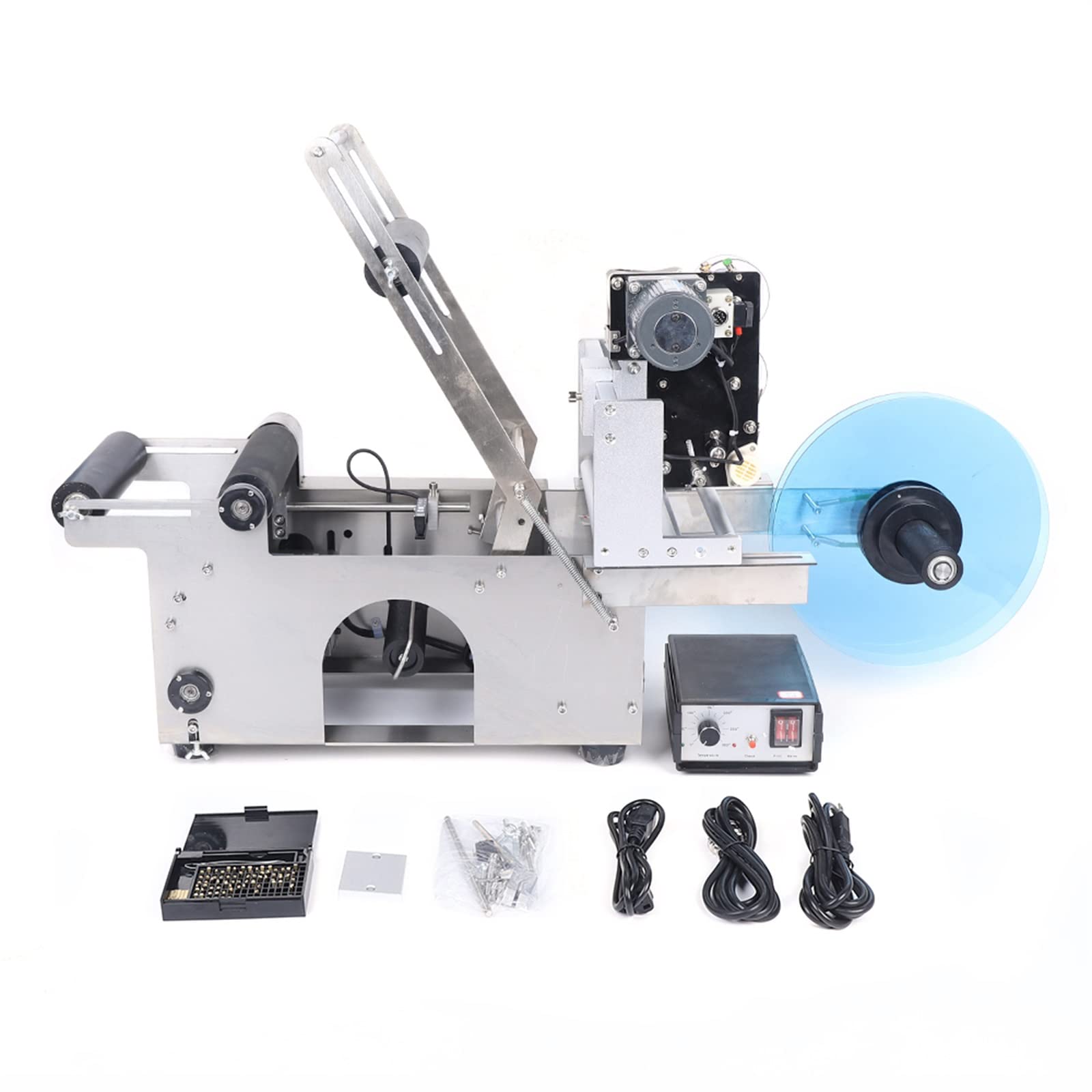 TBVECHI Round Bottle Labeling Machine - Automatic Label Maker & Coding Machine for Bottles, Jars & Containers - Perfect for Home Brewing, Cosmetics & Food Packaging