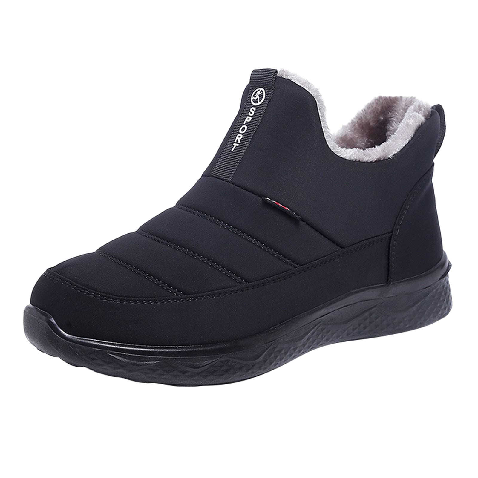Men's Winter Snow Boots - Waterproof High Top Hiking Shoes with Velvet Lining & Flat Non-Slip Sole | Warm Bamboo Store Boots for Snowy Weather, Outdoor Activities & Casual Winter Wear