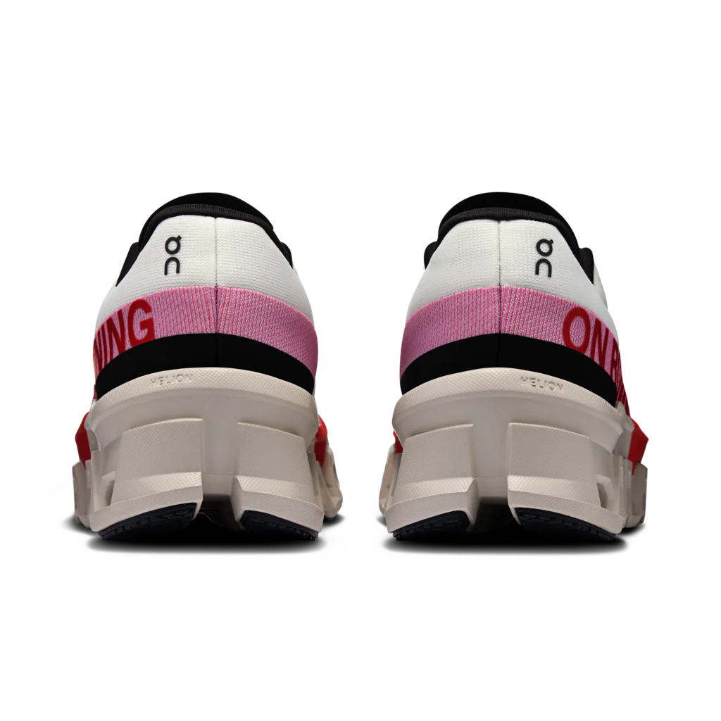 ON Women's CloudMonster 2 Running Shoes - Lightweight Cushioned Sneakers for Women in Ivory/Red - Perfect for Jogging, Gym Workouts & Everyday Wear