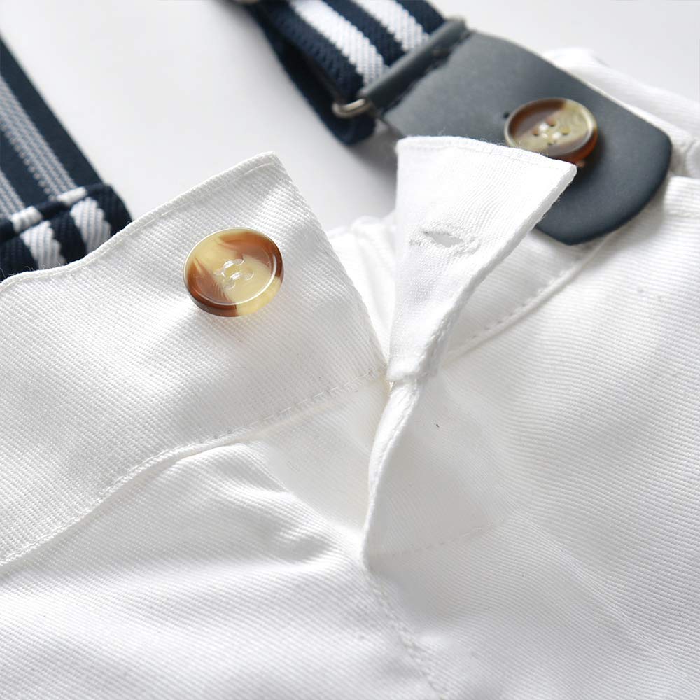Stylish 2-Piece Summer Outfit for Toddler Boys - Cotton Striped Shirt with Bow Tie & Shorts Suit | Perfect for Weddings, Parties & Special Occasions