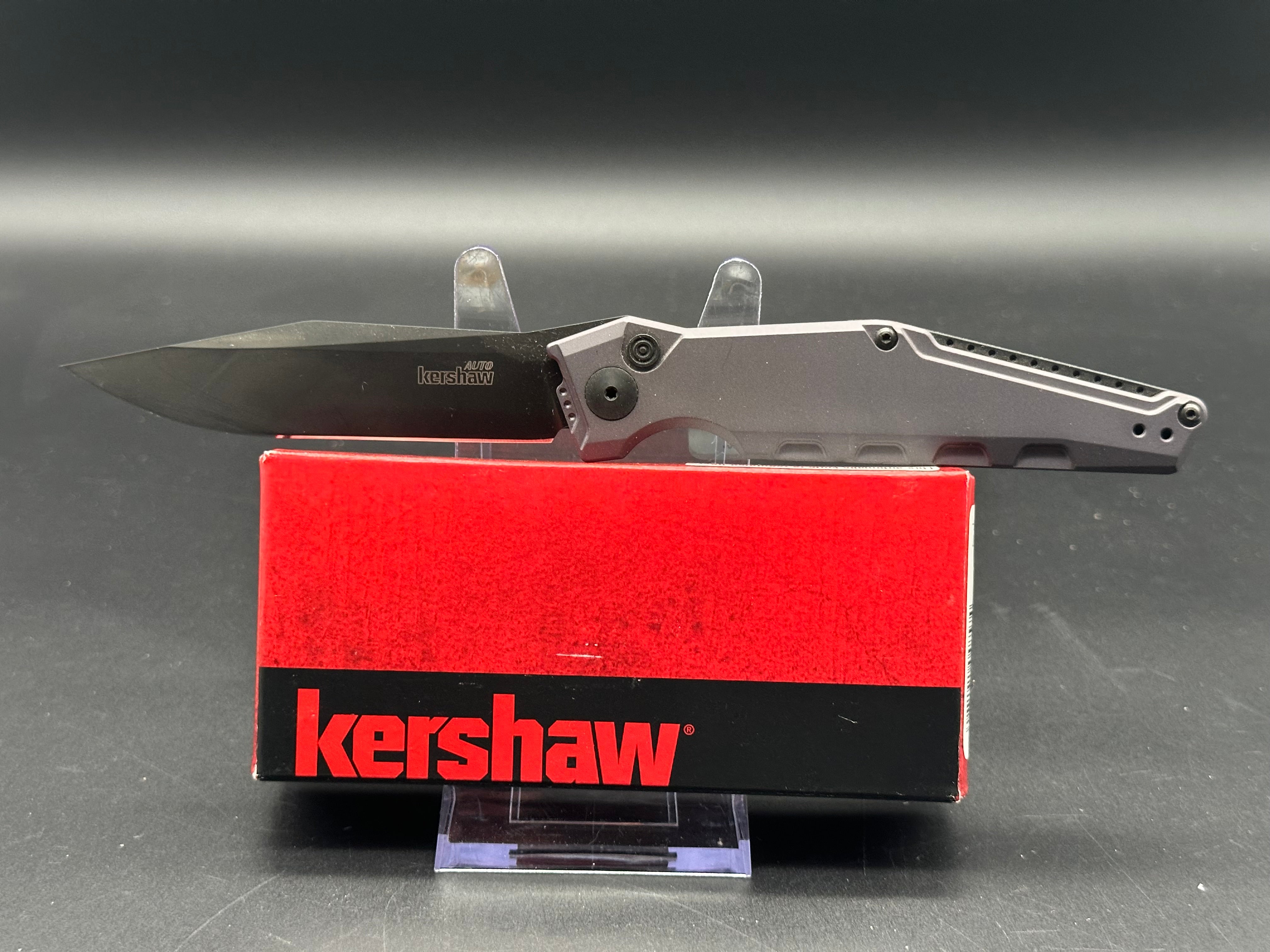 Kershaw Launch 7 Automatic Knife - Galyean Gray/Black DLC Coated Blade - EDC Pocket Knife for Outdoor, Camping, and Everyday Carry