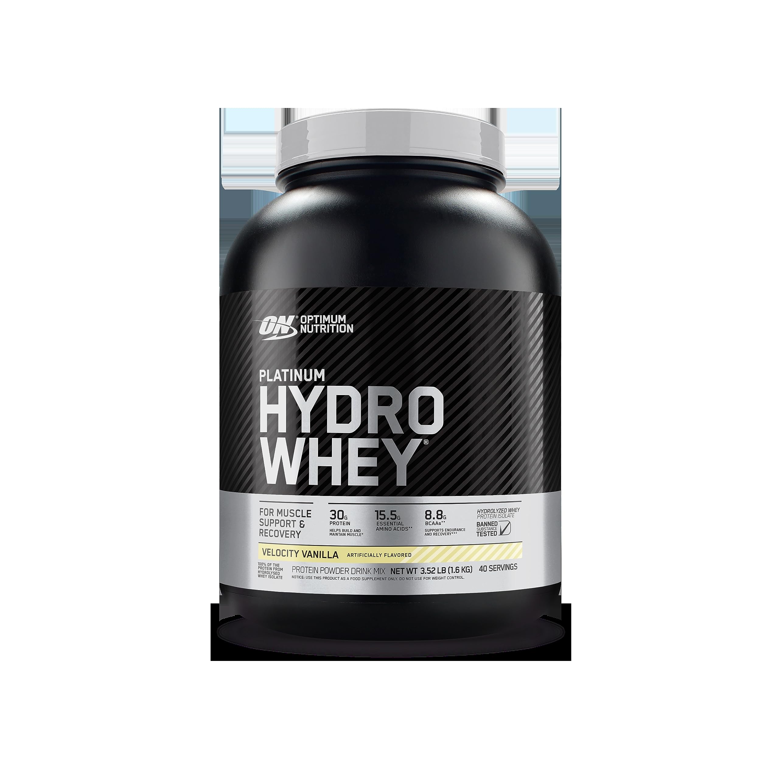 Optimum Nutrition Platinum Hydrowhey Protein Powder - 100% Hydrolyzed Whey Isolate, Velocity Vanilla Flavor, 3.5lb for Muscle Recovery & Post-Workout Nutrition - Ideal for Athletes, Bodybuilders & Fitness Enthusiasts