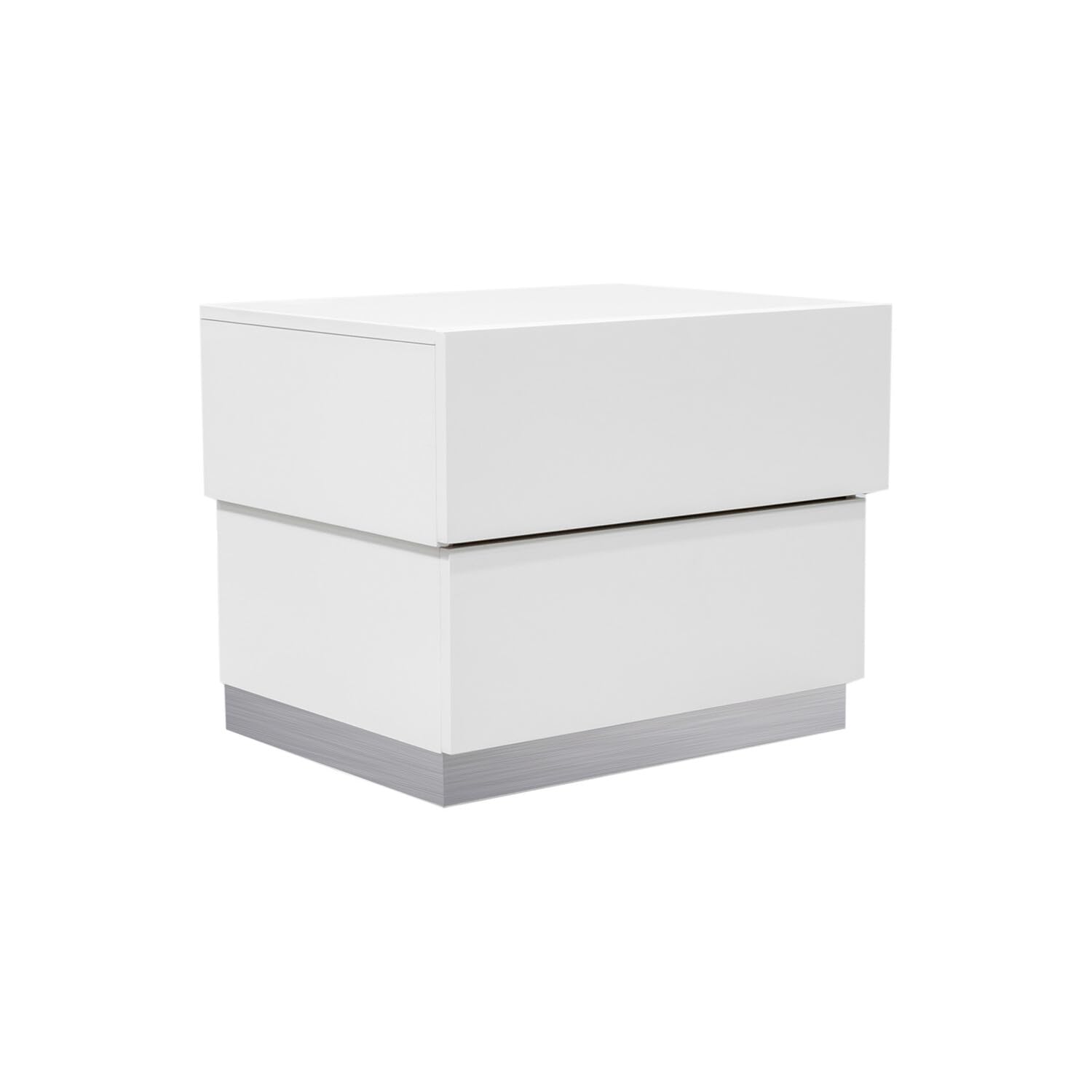 Best Master Florence 2-Drawer White Poplar Wood Nightstand - Bedside Table for Bedroom, Living Room & Office Storage | Compact Side Table with Drawers for Home Decor