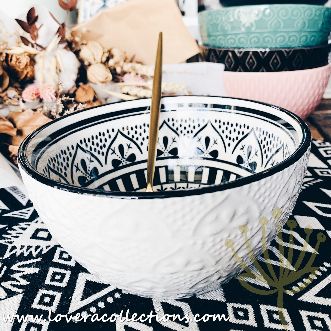 Bohemian Embossed Dinnerware Set - 50% Off + Buy 1 Get 1 Free - Perfect for Boho Chic Dining, Wedding Registry & Home Decor