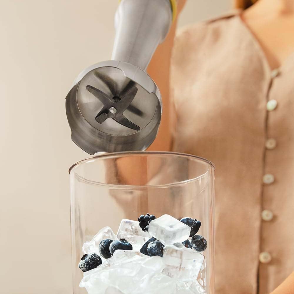 Cecotec Katana TotalDestroy 1500XL 1500W Hand Blender with Titanium Blades - 21 Speeds & Turbo Function - Anti-Splash Cover & Extra-Long Foot - Perfect for Smoothies, Soups, Baby Food & Baking - Includes Accessory Kit