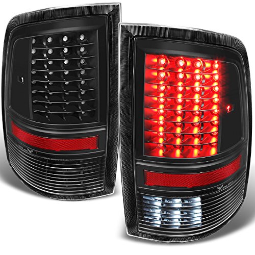 AKKON Black LED Tail Lights Brake Lamps Replacement Pair for 2009-2018 Dodge RAM 1500/2500/3500 - Left & Right Side | Durable & Bright Lighting for Night Driving & Enhanced Safety
