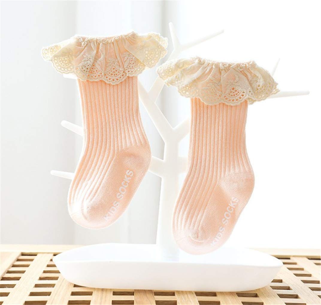 Baby Girls' Cute Ruffle Lace High Knee Knitted Socks - Warm Winter Long Stockings for Newborn Toddler Kids - Perfect for Fall/Winter Outfits & Photoshoots