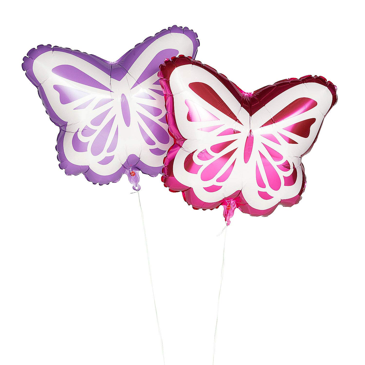 Butterfly Mylar Balloons - 2 Pack Party Decorations for Birthdays, Baby Showers & Wedding Celebrations