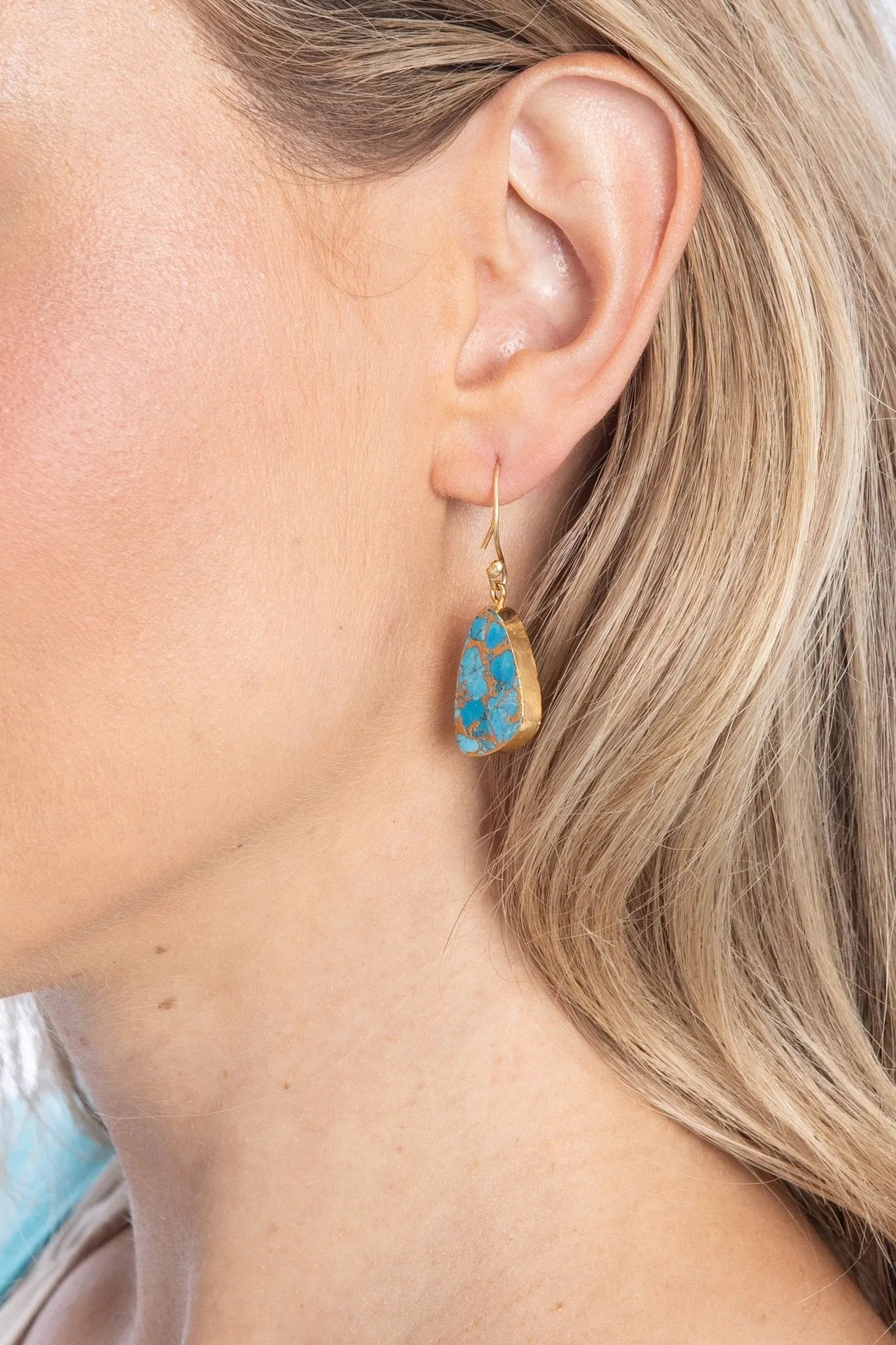 Triangle Gemstone Mixed Mojave Earrings | Boho Beaded Dangle Earrings for Women | Perfect for Festivals, Parties & Everyday Wear
