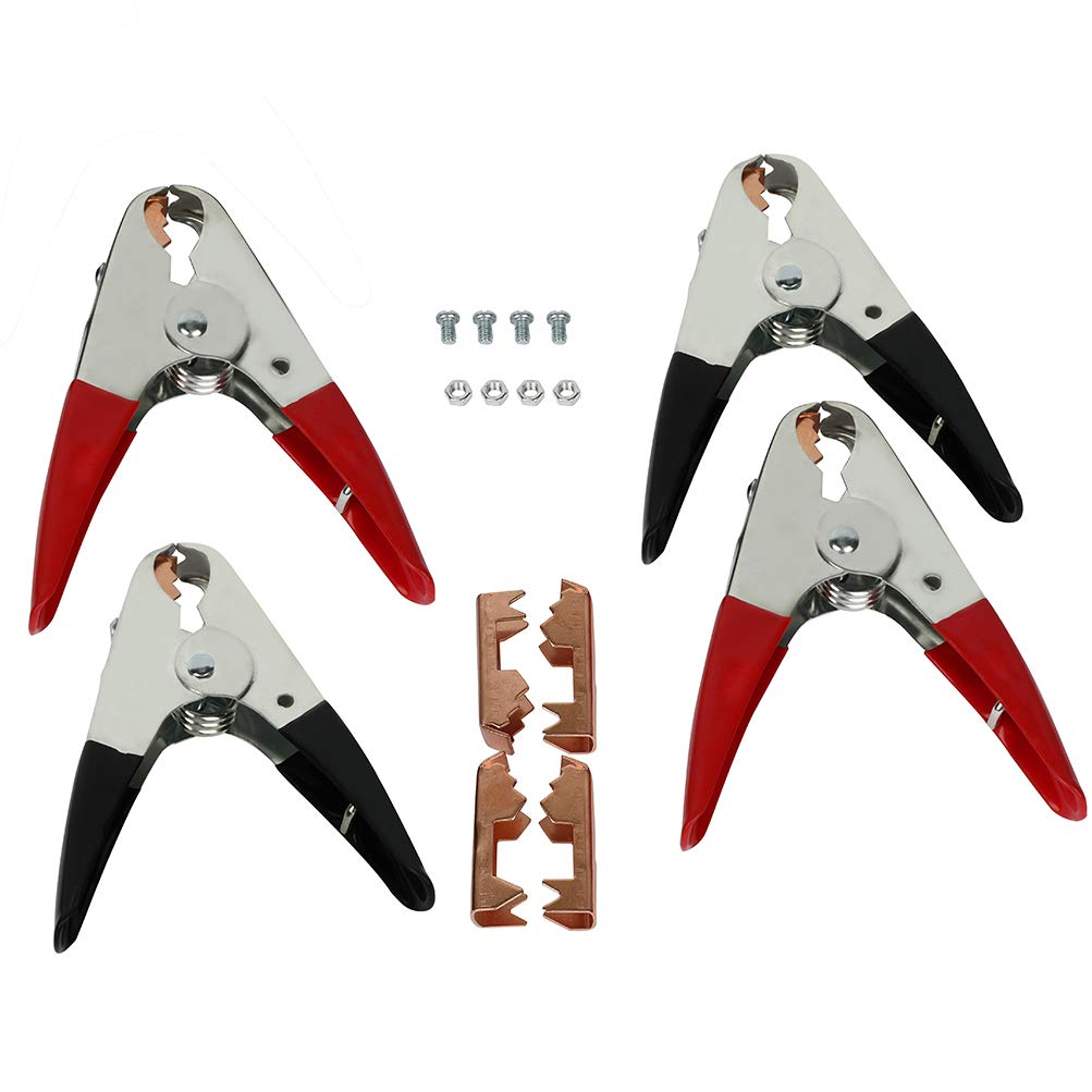 SCITOO 4 PCS Heavy Duty 1100A Jumper Cable Clamps - Insulated Parrot Clips for Car, Auto, Vehicle & Boat Battery Charging - ETL/CETL Certified (Red & Black) - Perfect for Emergency Jump Starts, Roadside Assistance & Marine Battery Maintenance
