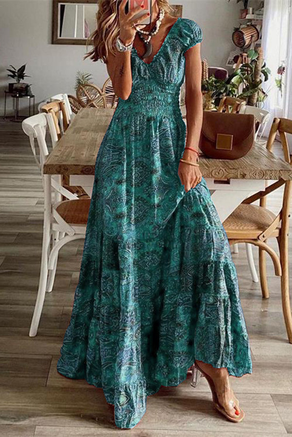 Endless Love Story Paisley Print Maxi Dress for Women | Boho Chic Flowy Long Dress | Perfect for Summer Weddings, Beach Vacations & Date Nights