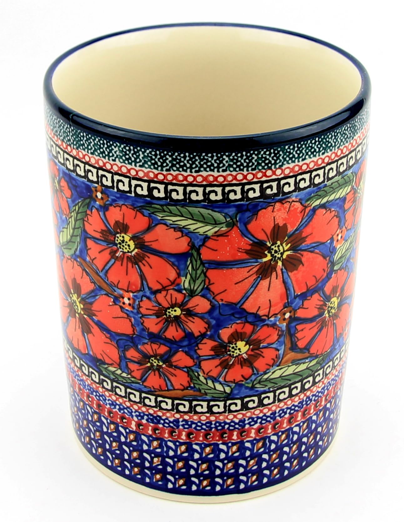 Handmade Polish Pottery Kitchen Utensil Holder - Large 7