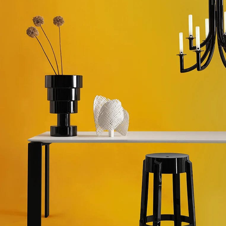 Sottsass Calice Vase - Modern Black Ceramic Vase for Home Decor, Wedding Centerpiece & Luxury Gift