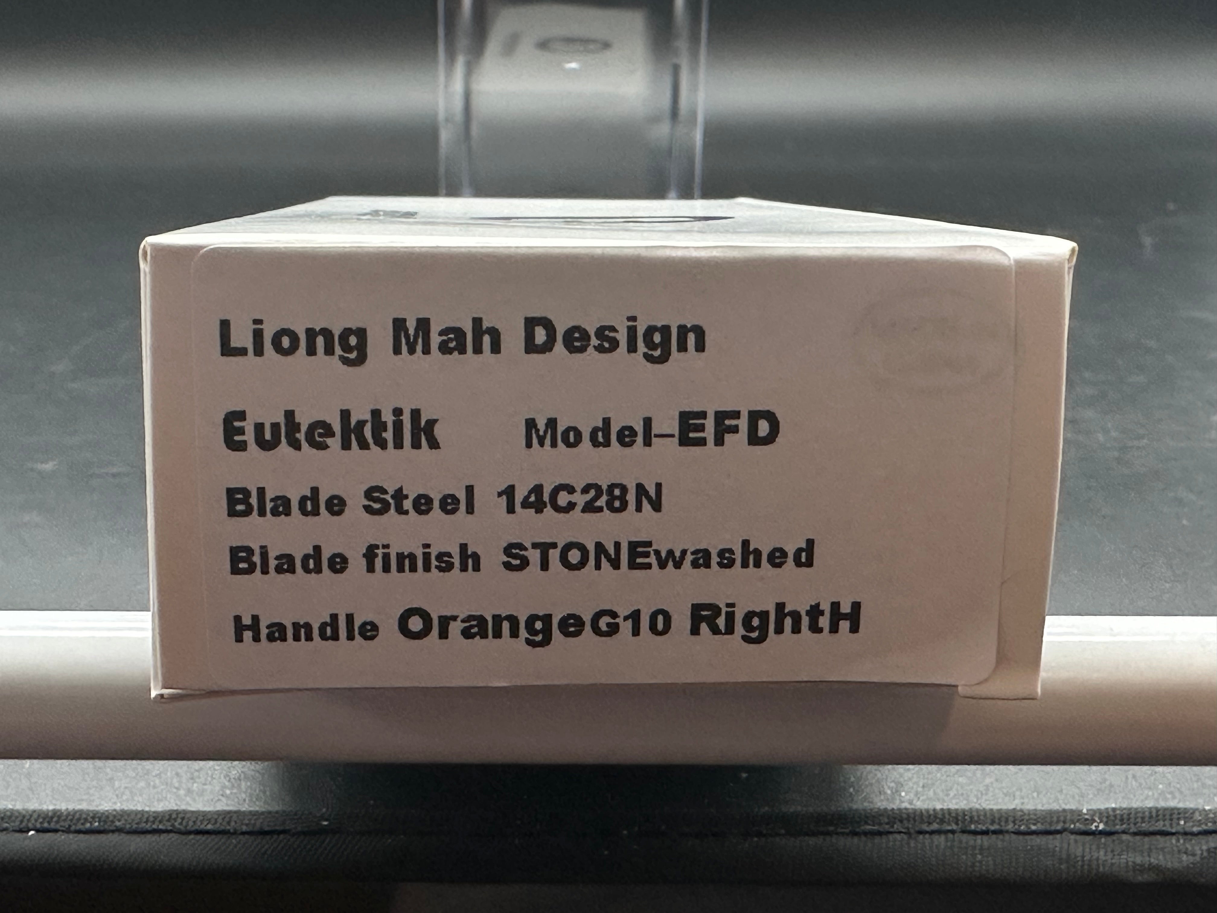 Eutektik EFD Orange Stonewashed Pocket Knife with LTK Koozie, Patch & Sticker Set - Perfect for Camping, Hiking and Outdoor Adventures