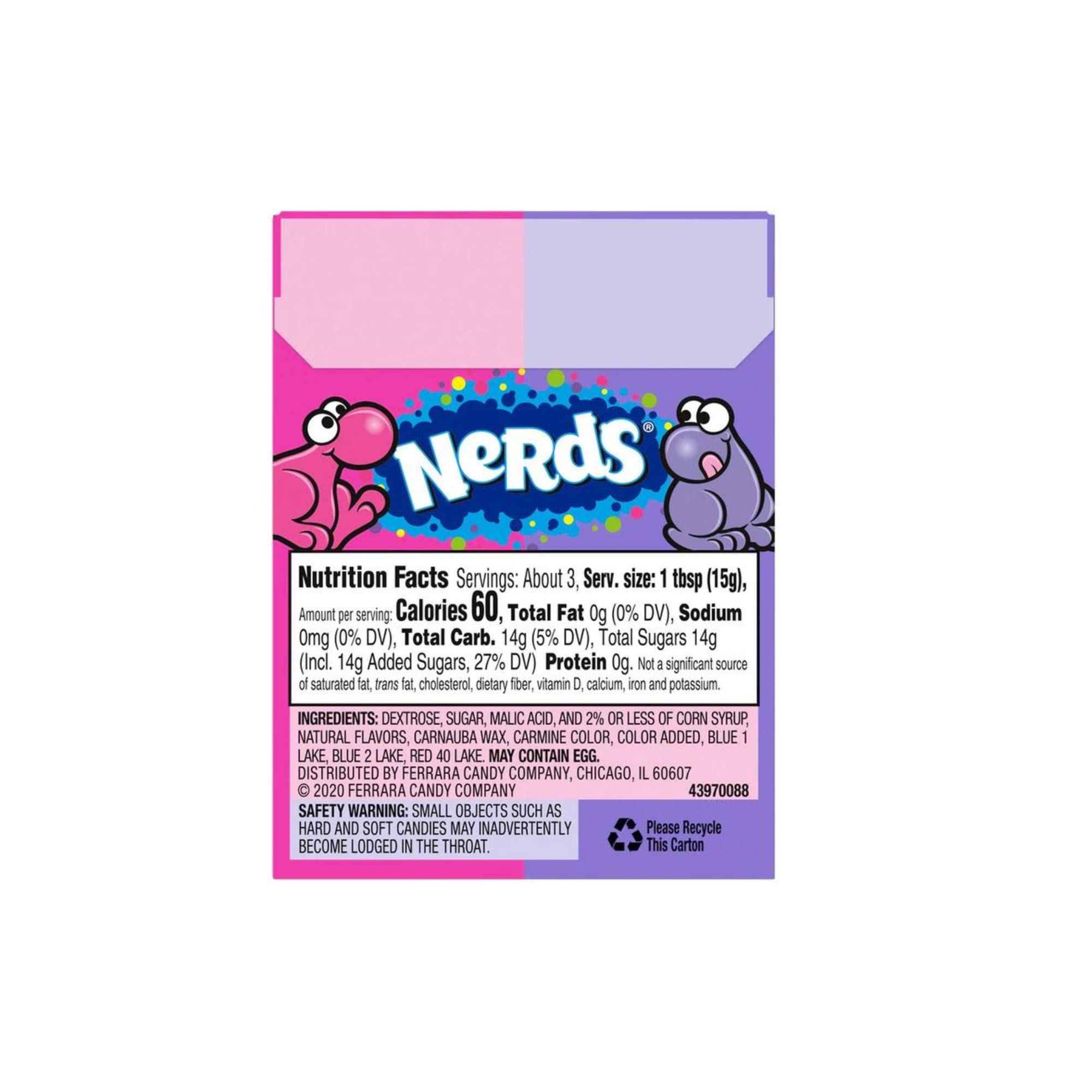 Nerds Candy Boxes - Grape & Strawberry Flavored Bulk Candy with Dual Lid - Pack of 3 | Nostalgic Party Favors, Dessert Topping, Movie Night Snacks, Office Treats