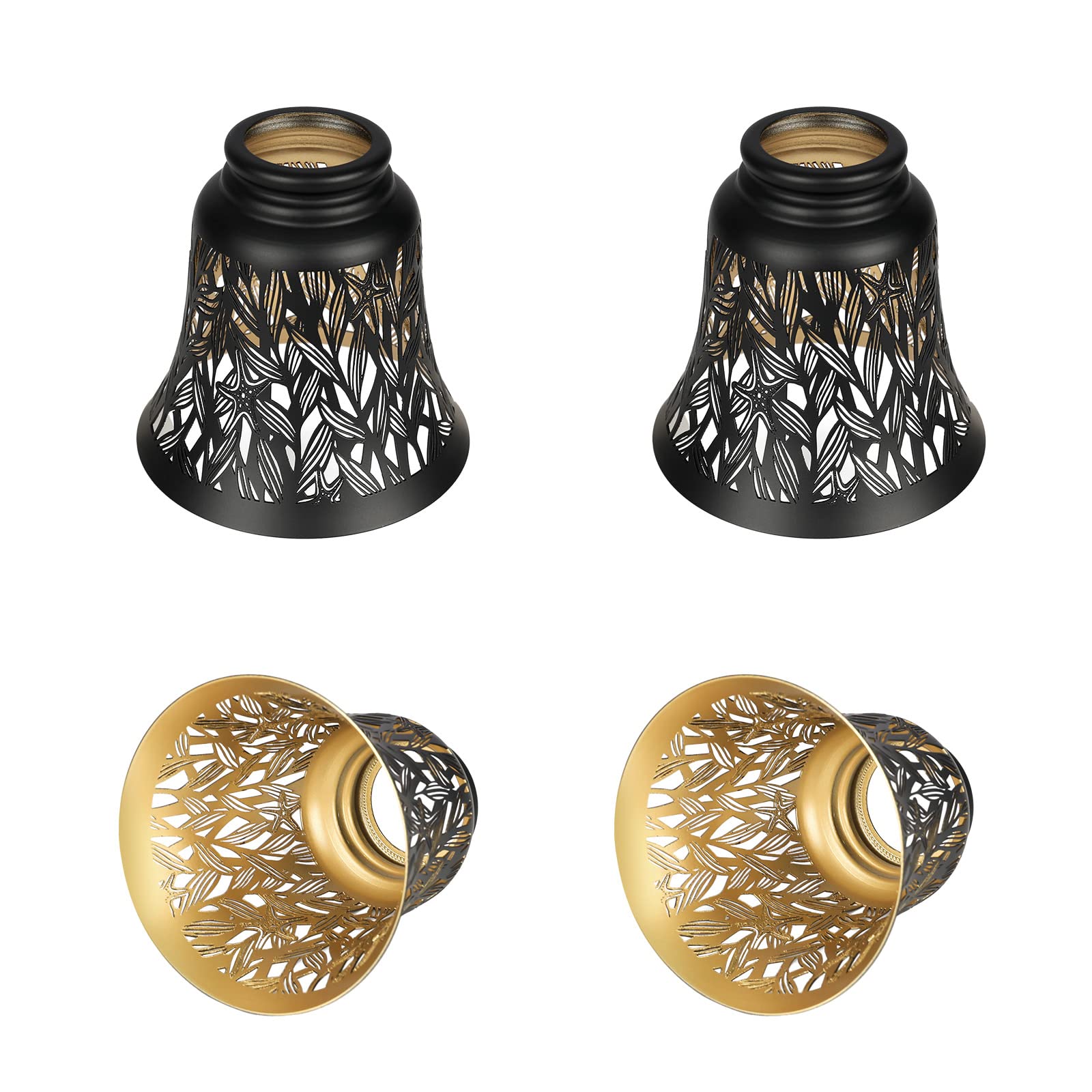 ALUCSET 4 Pack Metal Bell Shaped Pendant Light Shades - 4.72