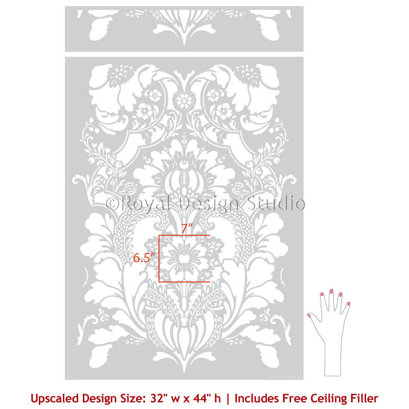 Upscaled Lisabetta Wall Stencil - Reusable DIY Painting Template for Home Decor, Accent Walls & Furniture - Perfect for Bedroom, Living Room & Nursery Makeovers