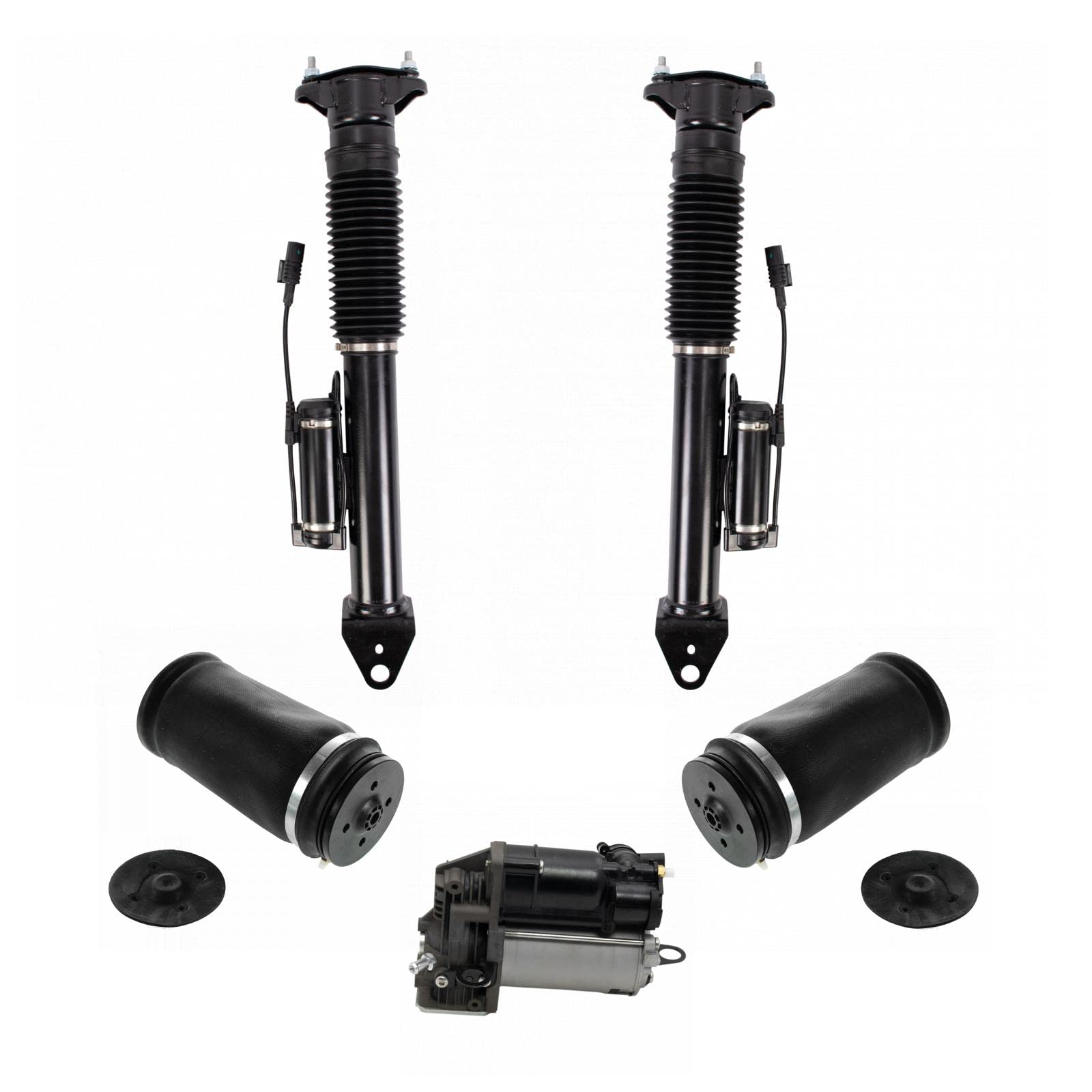 TRQ Rear Air Suspension Kit - Air Springs, Shocks & Compressor for 2012-2016 Mercedes-Benz GL ML Class | Smooth Ride & Load Support for SUVs | Off-Road & Towing Performance Upgrade