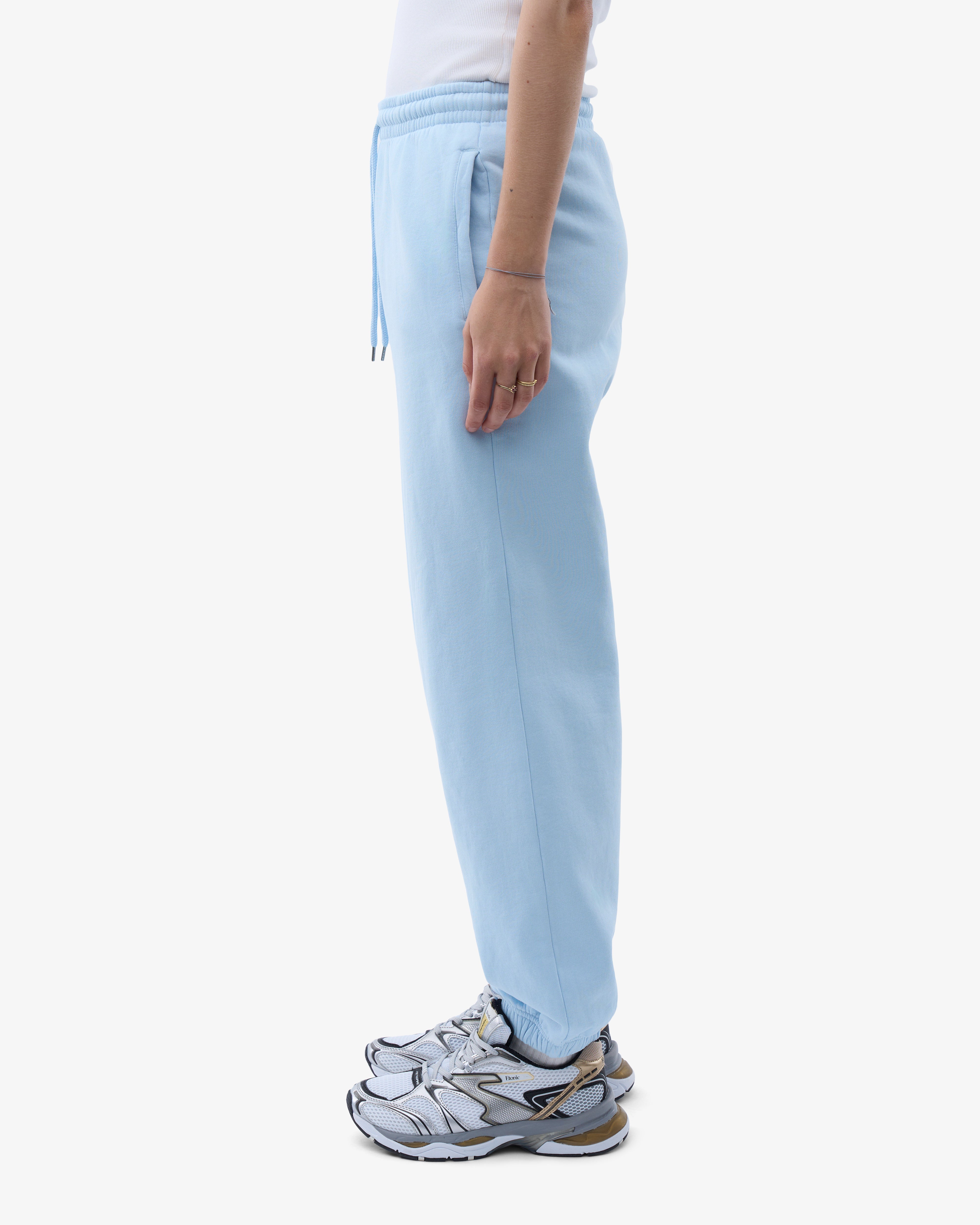 Organic Relaxed Sweatpants for Women - Soft Polar Blue Cotton Lounge Pants - Perfect for Yoga, Home & Casual Wear