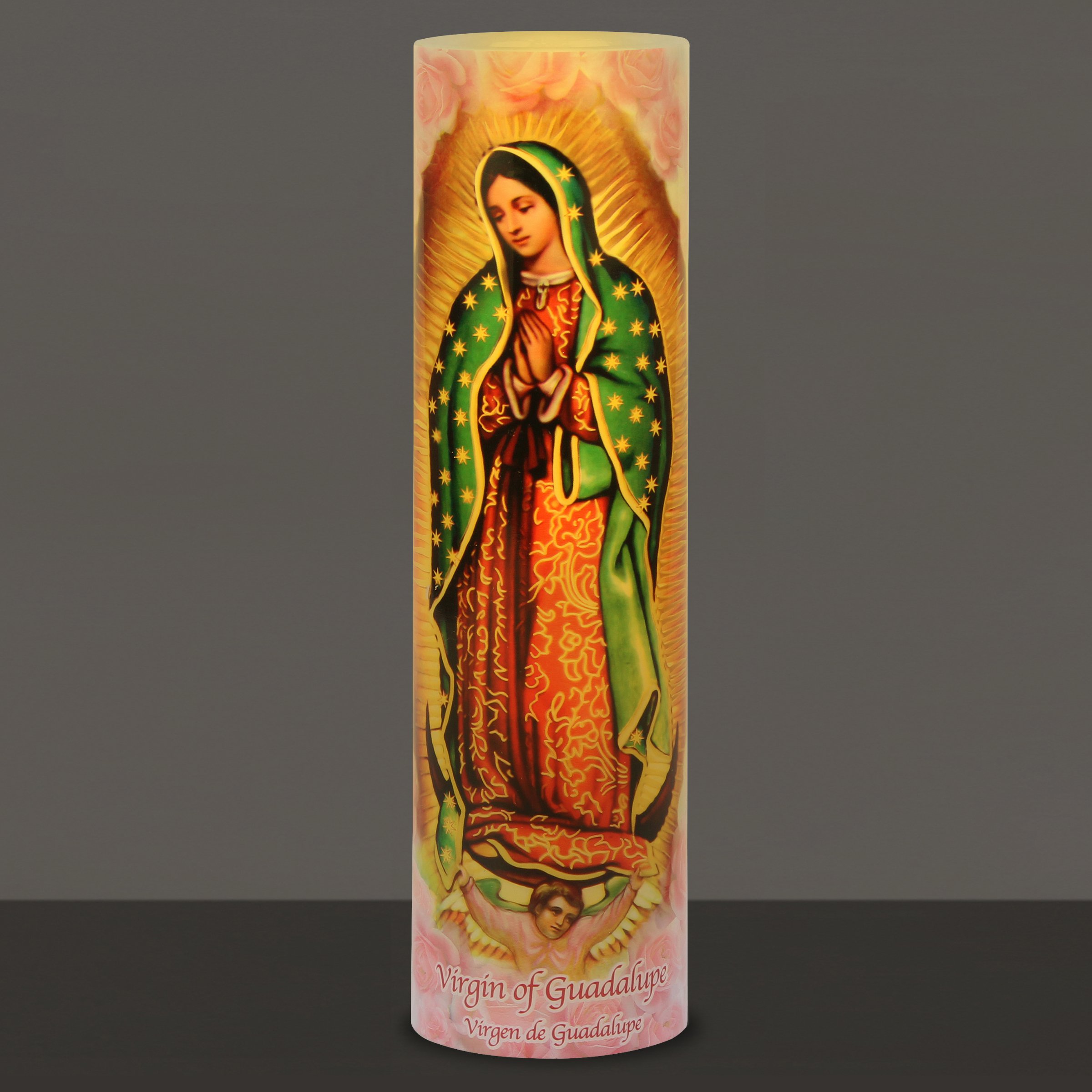 Lady of Guadalupe LED Flameless Prayer Candle - Religious Devotional Gift with 6-Hour Timer, Safe & Long-Lasting (8.19