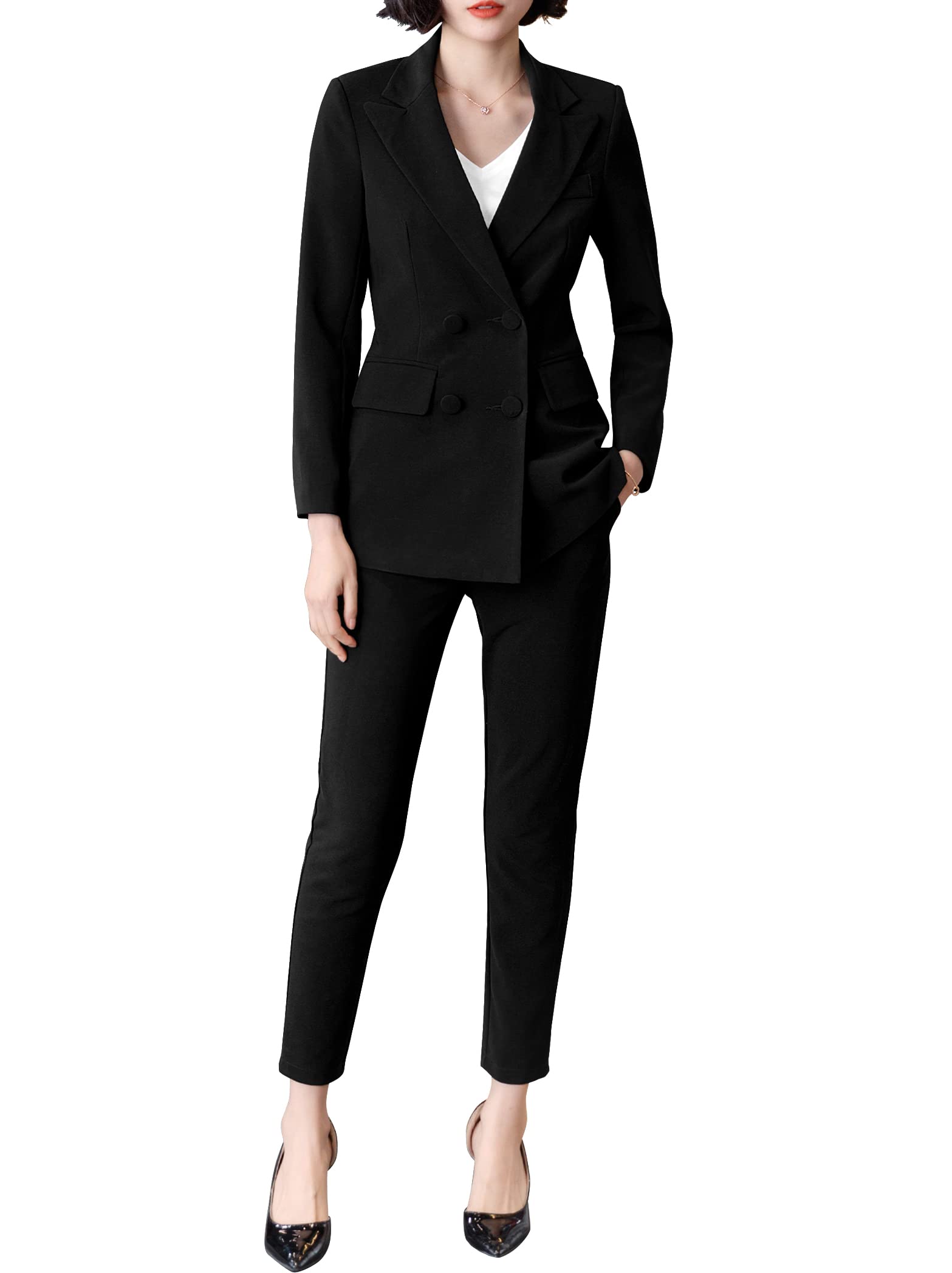 LISUEYNE Women's 2-Piece Blazer Suit Set - Professional Office Work Jacket & Pants for Business Women | Perfect for Work, Interviews & Formal Events