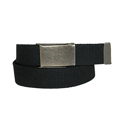 CTM® Men's Big & Tall Fabric Belt with Brass Flip Top Buckle - Adjustable Waistband for Casual & Formal Wear - Perfect for Office, Travel & Everyday Use