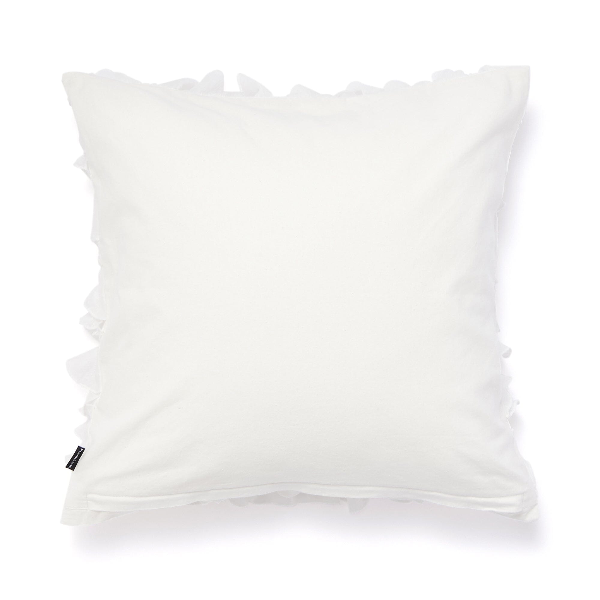 Elegant White Chiffon Frill Cushion Cover 18x18 Inches - Soft & Stylish Home Decor for Living Room, Bedroom, or Nursery