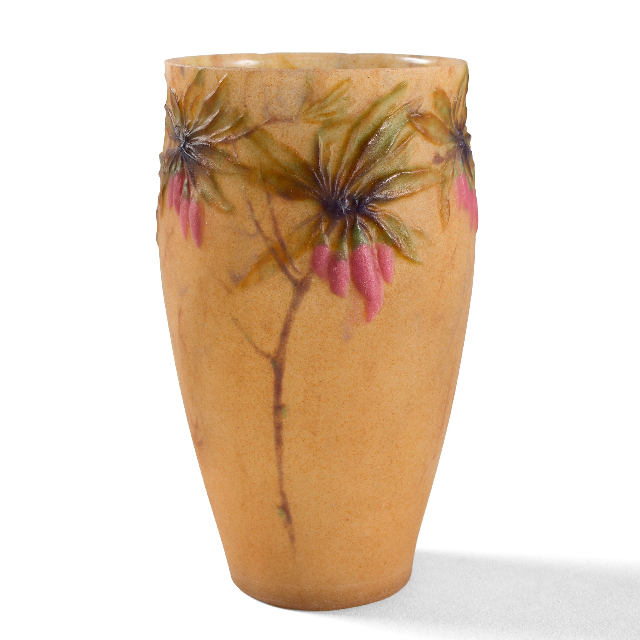 Gabriel Argy Rousseau Pâte de Verre Glass Vase | Handmade Lyciet de Barbarie Art Vase | Perfect for Home Decor, Wedding Centerpieces & Luxury Gifts