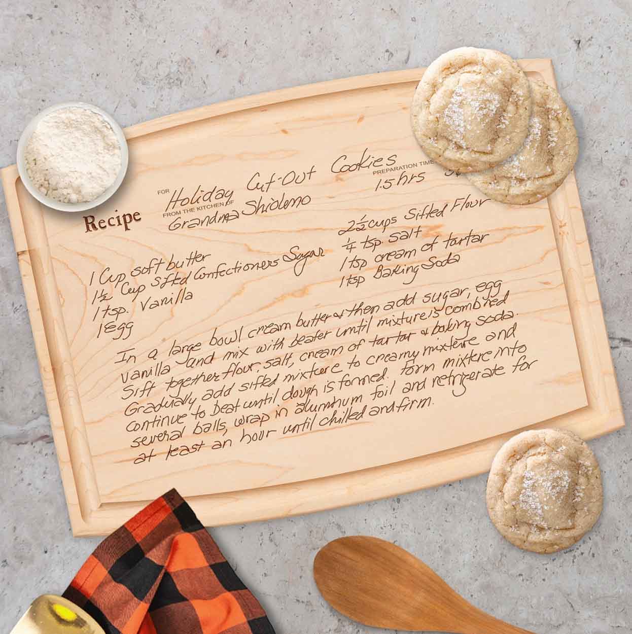 Handcrafted Arched Maple Wood Cutting Board - Personalized Engraved Gift - 12