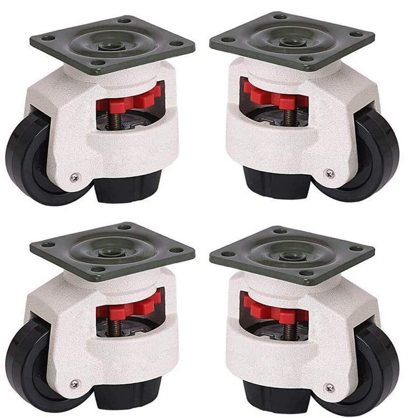 Heavy Duty Swivel Casters 360° Rotating Wheels - 4 Pack Retractable Leveling Casters for Machinery, Workbench, Welding Table - GD40F Size - Perfect for Workshop, Garage & Industrial Equipment Mobility