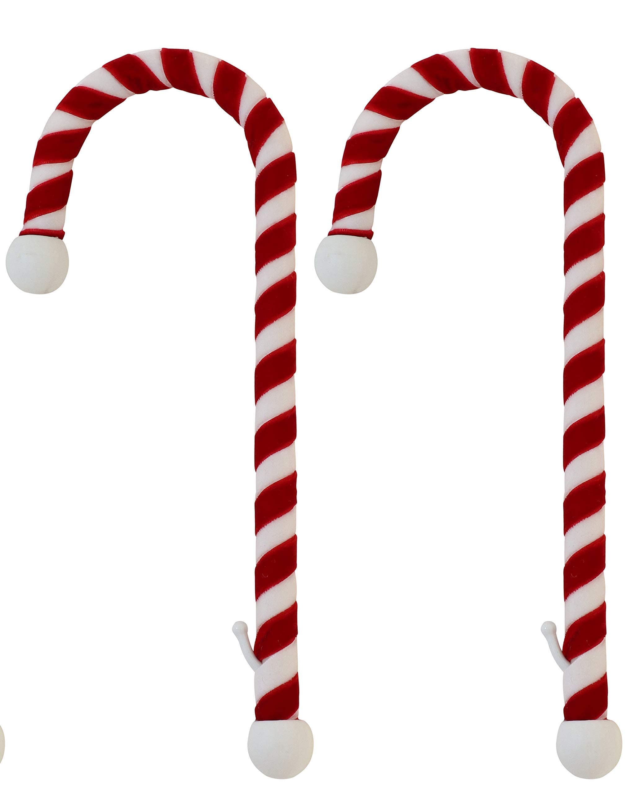 Velvet Candy Cane Stocking Holder 2-Pack - Holds 10lbs for Christmas Decor