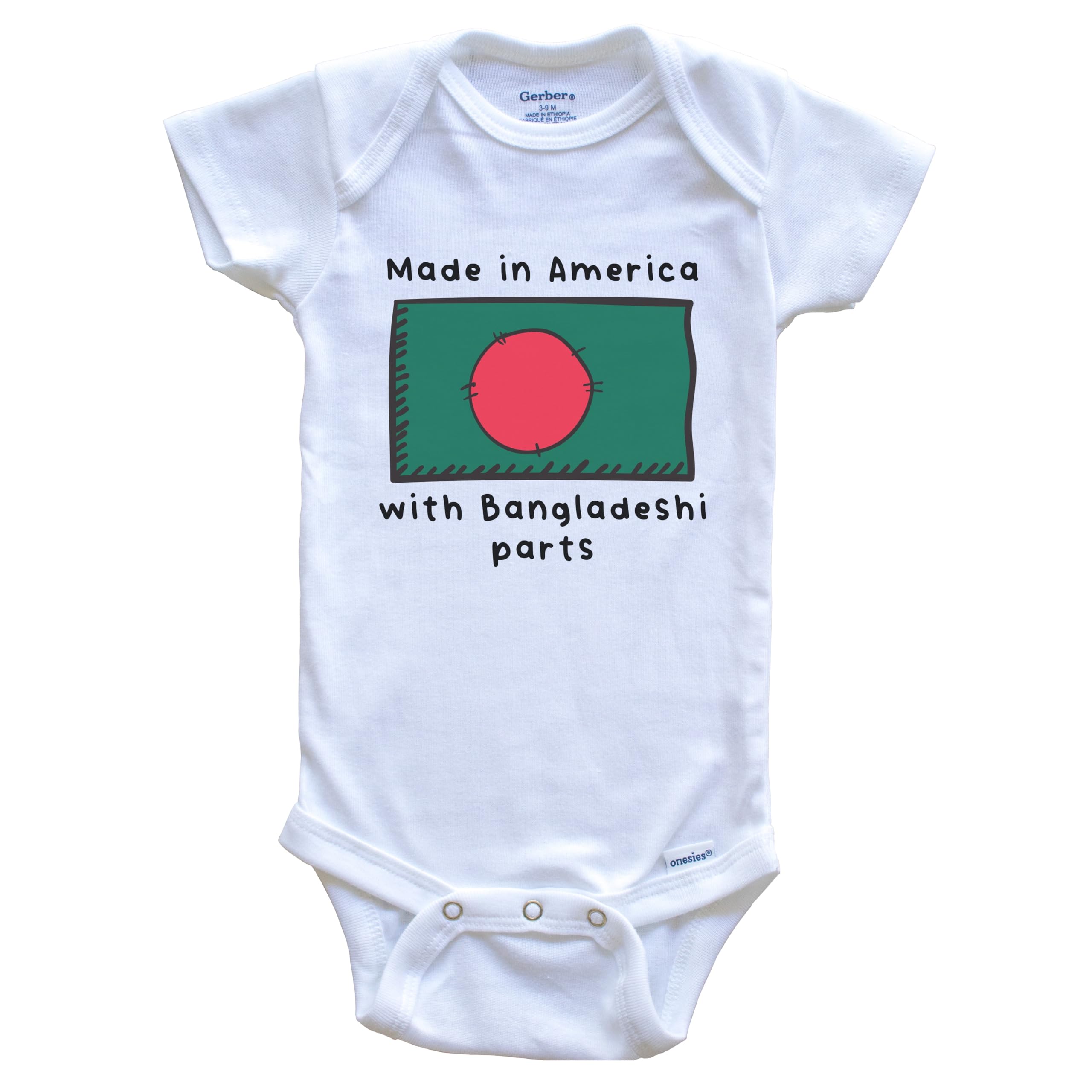 American-Made Bangladesh Flag One-Piece Baby Bodysuit - Soft Cotton Infant Romper for Boys & Girls - Perfect for Independence Day, Cultural Events & Photo Shoots