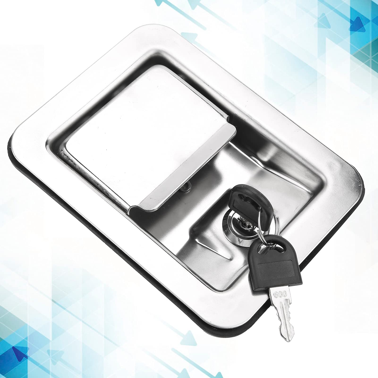 ViaGasaFamido Stainless Steel Paddle Latch Toolbox Lock - Single Point Panel Lock Replacement with 2 Keys for RV, Camper, Truck, Trailer & Caravan Doors | Durable Security Solution for Vehicle Storage & Entry Access
