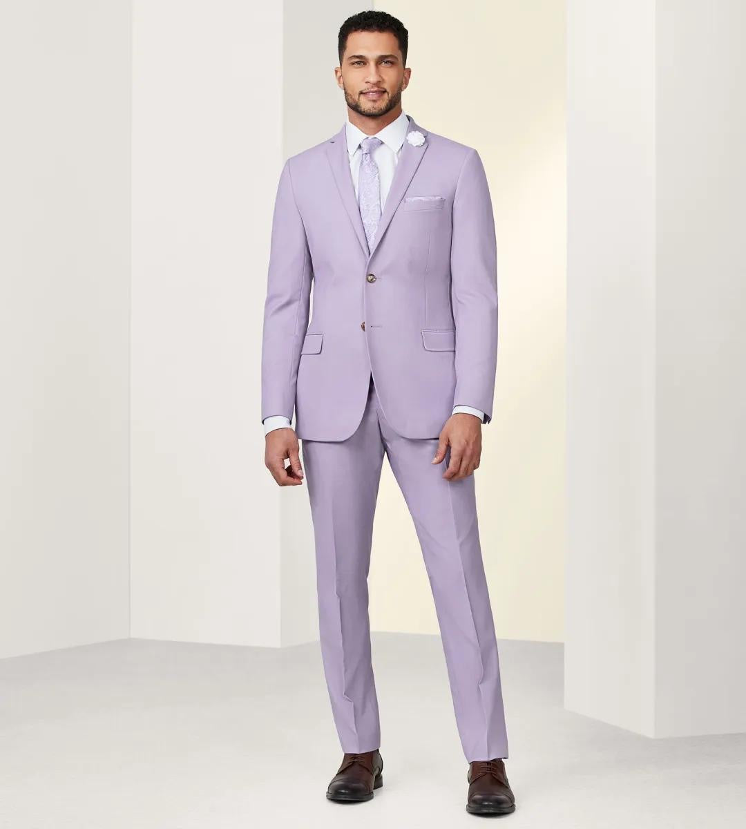 Men's 6-Piece Lavender Suit Set - Elegant Formal Wear for Prom, Weddings & Special Occasions | Perfect for Groom, Best Man & Evening Events