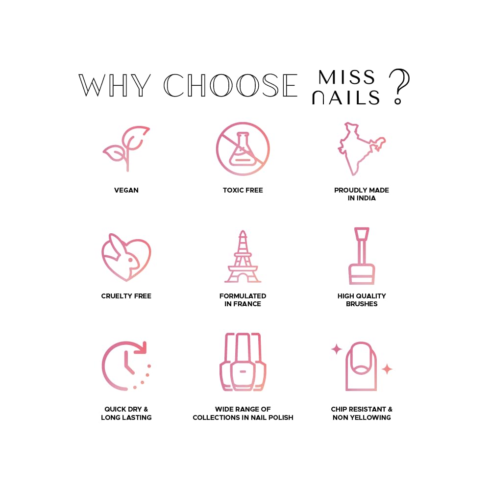 Miss Nails Mini Pro Collection Pack Of 6 - Professional Nail Art Kit for Salon & Home Use | Perfect for Gel Polish, Acrylic Nails & DIY Manicures