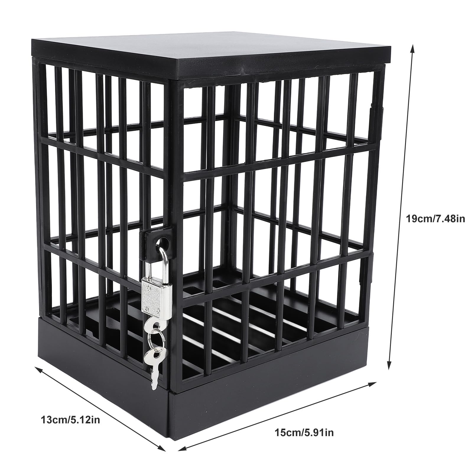 Fockety Lockable Cell Phone Jail Box with Keys - 5.1x5.9x7.5in Mobile Phone Prison Cage for Classroom, Home & Office - Perfect for Study Focus, Family Time & Productivity Enhancement