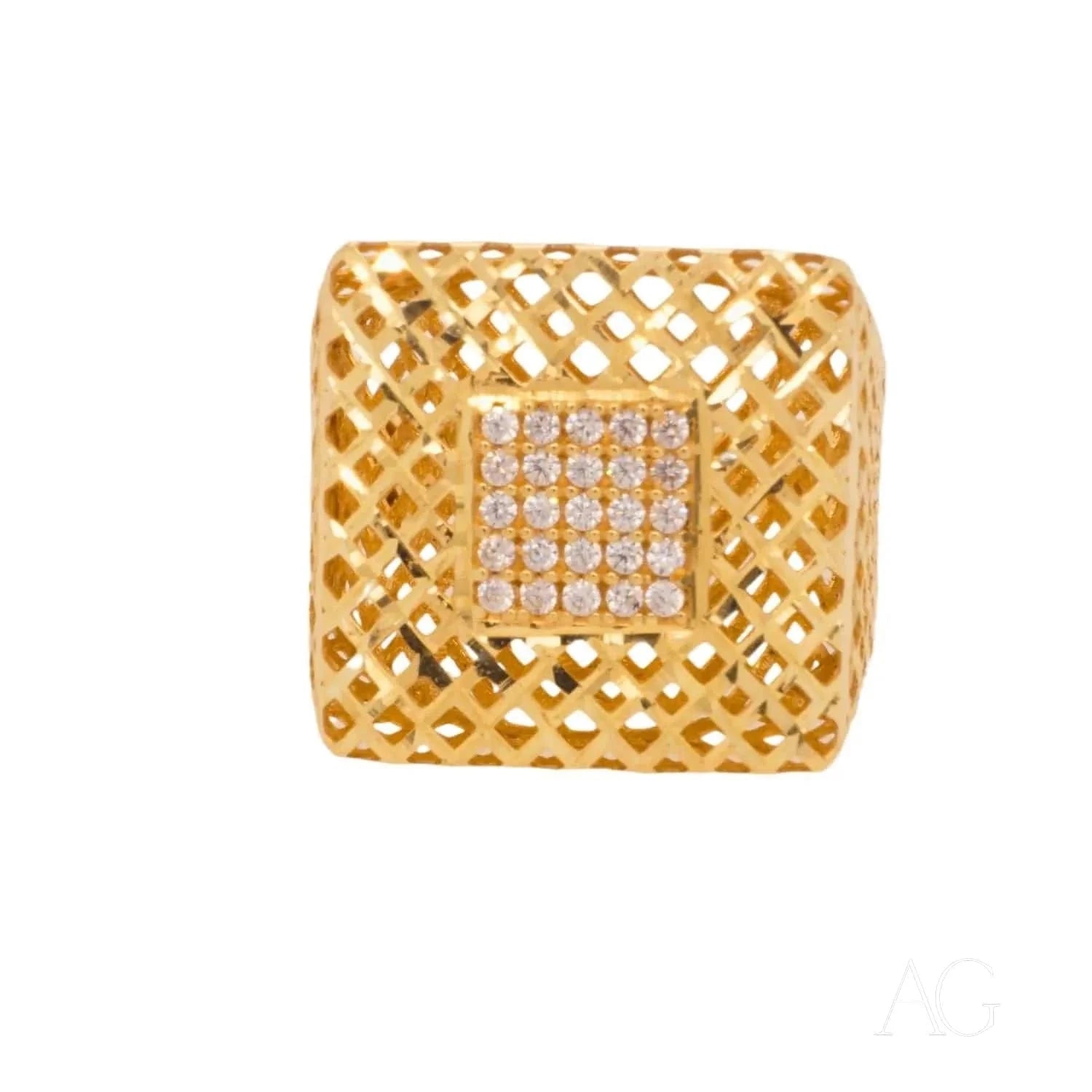 18K Gold CZ Ring for Women - Sparkling Cubic Zirconia Engagement & Wedding Band - Elegant Jewelry Gift for Her (Perfect for Anniversaries, Proposals & Special Occasions)