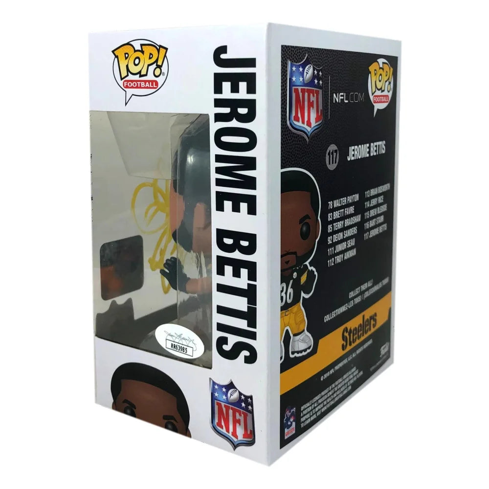 Jerome Bettis Autographed Funko Pop #117 with JSA COA - Pittsburgh Steelers Signed Football Collectible - Perfect for Sports Memorabilia Displays & Fan Gifts