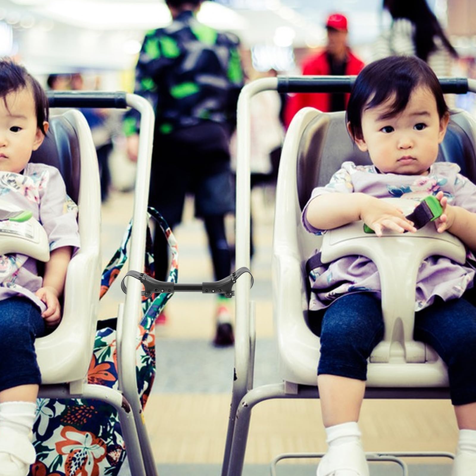 Universal Stroller Cart Connector - 3pcs Aluminum Tube Black Pushchair Accessories for Twin Baby Strollers | Perfect for Shopping, Travel & Outdoor Adventures with Kids