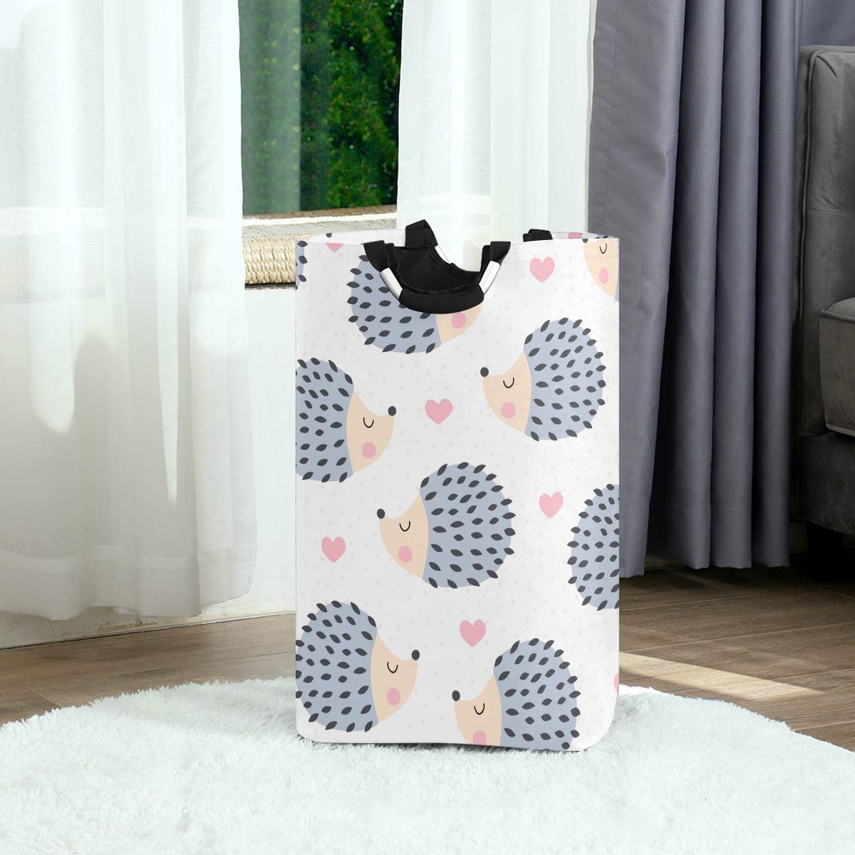 Foldable Hedgehog Polka Dot Laundry Basket - Large Hamper Organizer for Dirty Clothes, Picnic Basket & Toy Storage | Perfect for Home, Dorm, Camping & Travel Use