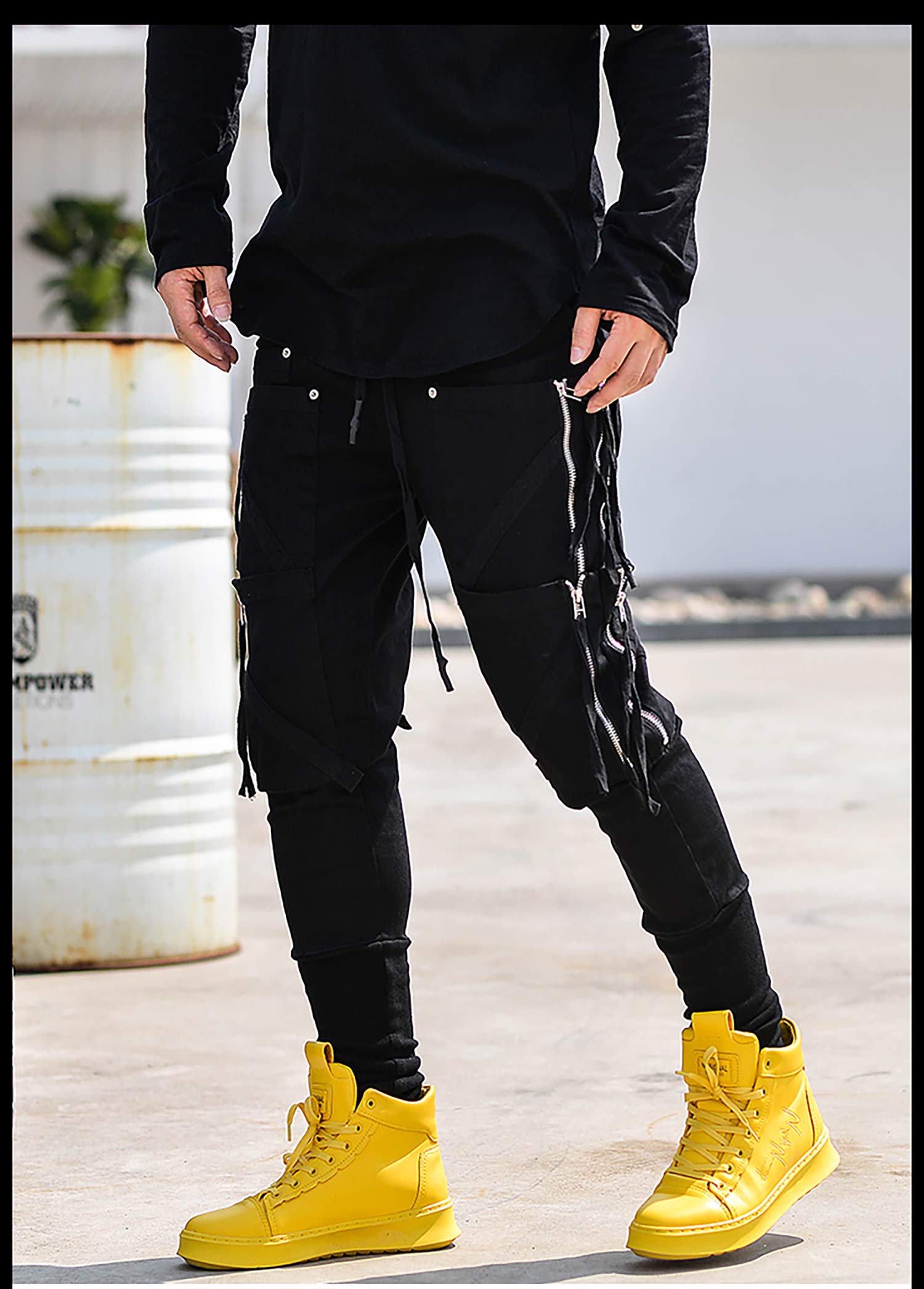 MOKEWEN Men's Jogger Pants with Pockets - Athletic Cargo Sweatpants for Running, Workout & Casual Wear | Comfortable Ankle-Length Trousers for Gym, Travel & Everyday Use