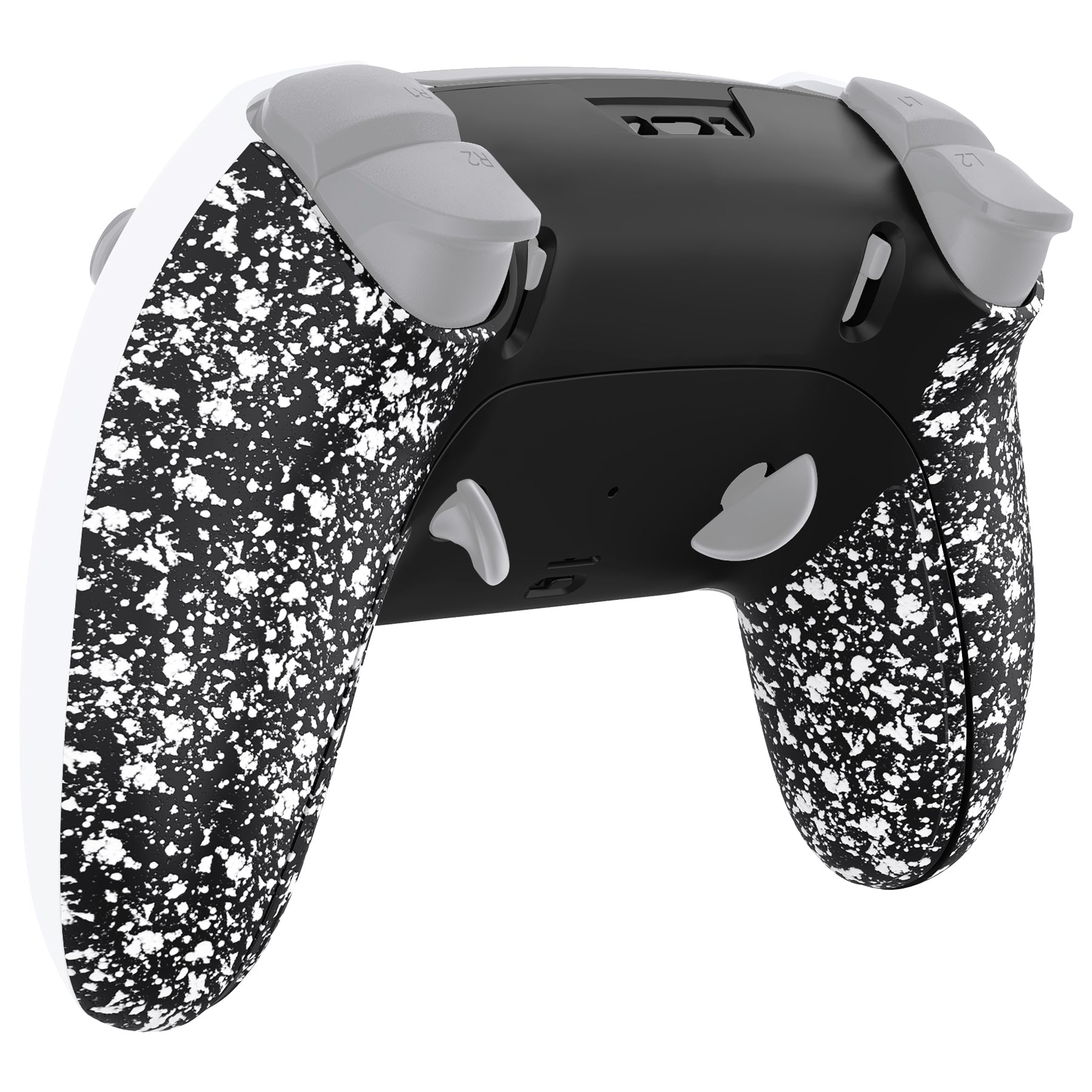 eXtremeRate White Textured Non-Slip Back Housing Shell for PS5 Edge Controller - DIY Replacement Cover with 3D Splash Design for Enhanced Grip & Gameplay Performance | Perfect for Competitive Gaming & Long Play Sessions